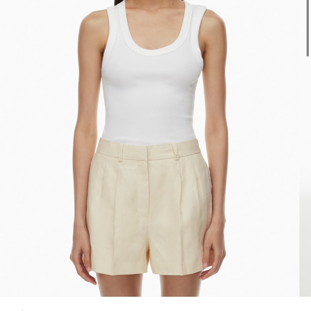 NEW Babaton Pleated Linen Mini Short